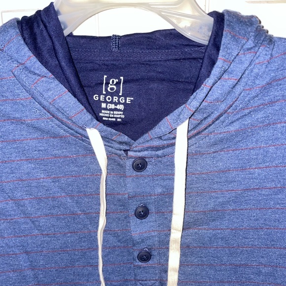Medium - George Men's and Big Men's Henley Hoodie - Picture 3 of 8